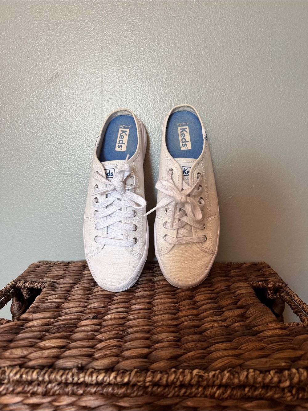 Keds White Canvas Low-Top Sneakers